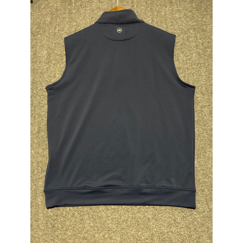 Peter Millar Vest Mens Large Blue Golf Galway Stretch Loop Terry 1/4 Zip - Picture 3 of 7